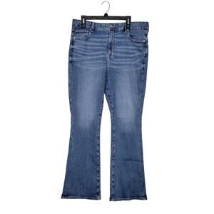 American Eagle High Rise Skinny Kick Jeans Women 18 Blue Stretch Bootcut Concert